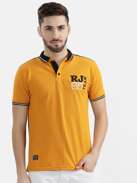 

V2 Value Variety Mens Mustard Yellow Polo Collar Pure Cotton T-shirt