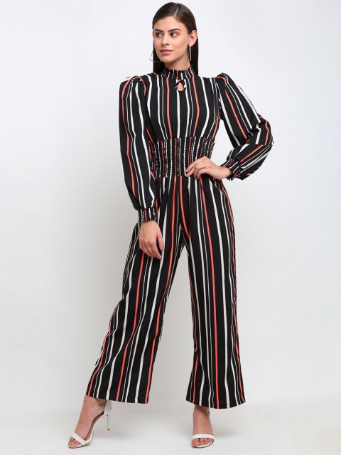 

emeros Black & White Striped Basic Jumpsuit