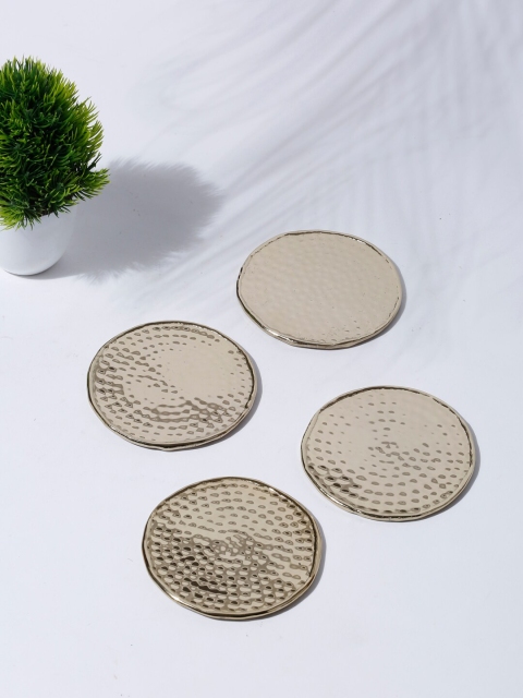 

Fabindia Set Of 4 Gold-Toned Marina Hammered Coasters