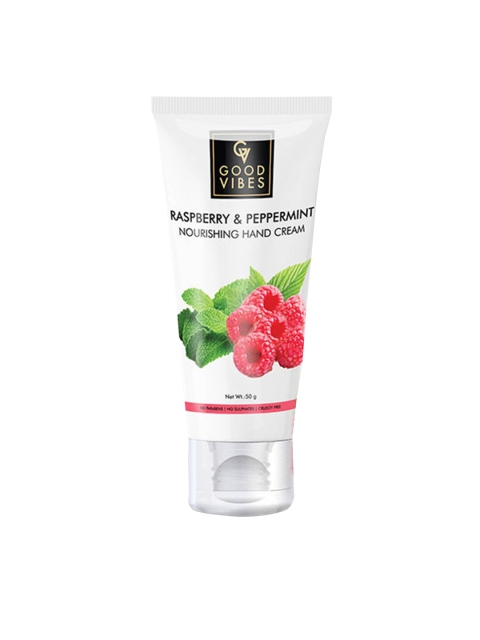 

Good Vibes Nourishing Hand Cream - Raspberry and Peppermint - 50 g, Transparent