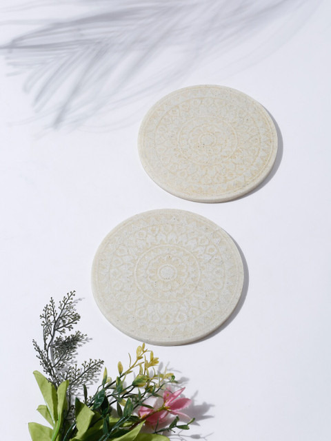 

Fabindia Off-White Set of 2 Mandala Coasters