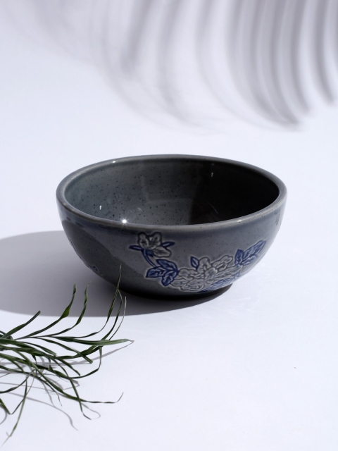 

Fabindia Grey & Blue 1 Piece Hand-Painted Ceramic Glossy Bowl