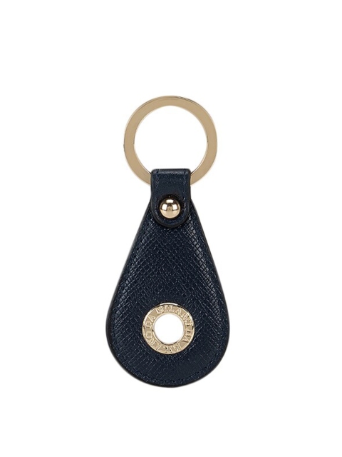 

Da Milano Navy Blue & Gold-Toned Textured Genuine Leather Key Chain