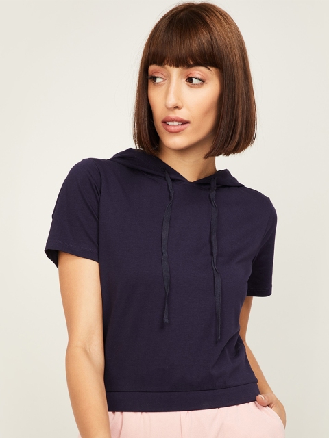 

Ginger by Lifestyle Women Navy Blue Regular Top