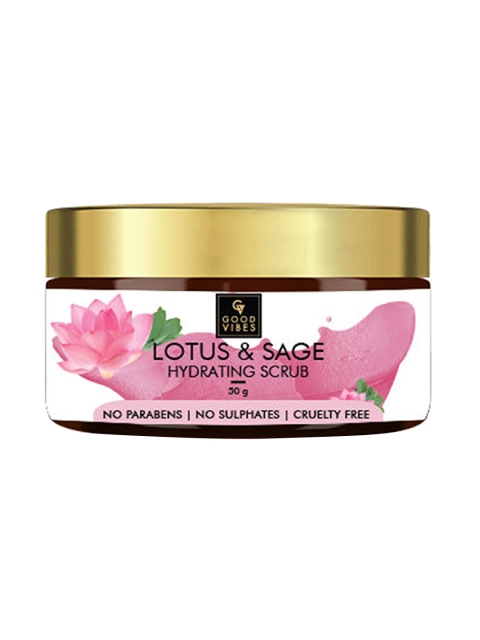 

Good Vibes Unisex Lotus & Sage Hydrating Face Scrub - 50 g, Pink