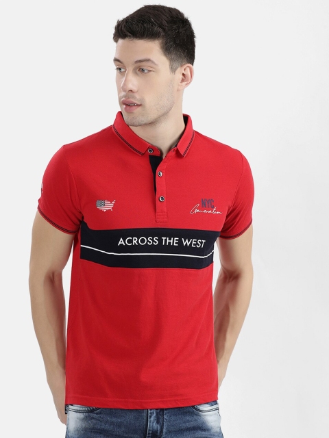 

V2 Value Variety Mens Red Black Polo Collar Pure Cotton T-shirt