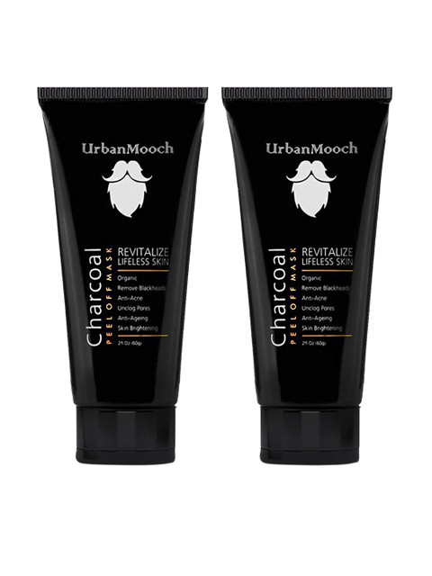 

UrbanMooch Men Set Of 2 Charcoal Peel off Mask 60 gm, Black