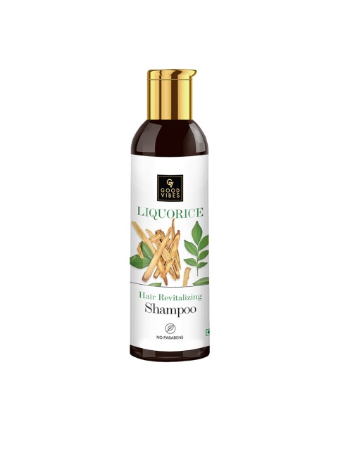 

Good Vibes Unisex Liquorice Hair Revitalizing Shampoo 200 ml, Transparent