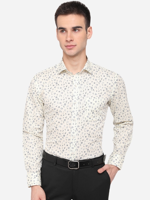 

Greenfibre Men Cream-Coloured Floral Printed Casual Shirt