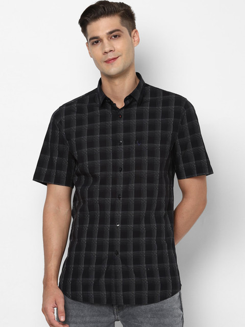 

Allen Solly Men Black Slim Fit Checked Casual Shirt