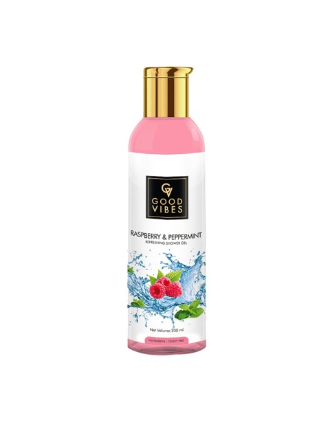 

Good Vibes Unisex Raspberry & Peppermint Refreshing Shower Gel 200 ml, Pink
