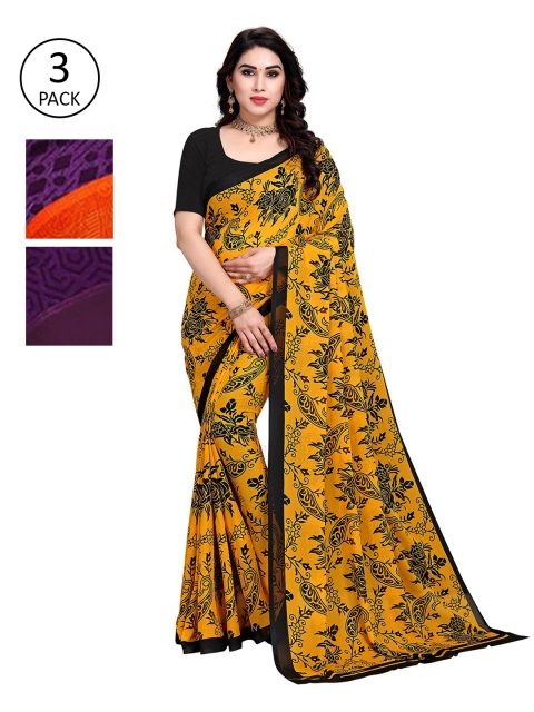 

KALINI Pack Of 3 Printed Saree, Multi