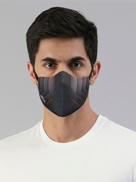 

GODS Unisex Black & Grey Reusable Xator Combat Face Protector Cloth Mask