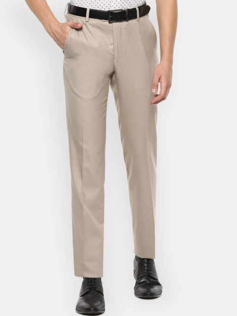 

Van Heusen Men Beige Textured Slim Fit Formal Trousers