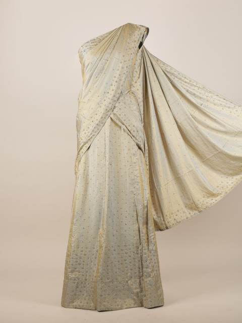 

Pothys Grey & Gold-Toned Ethnic Motifs Embellished Lehenga Saree
