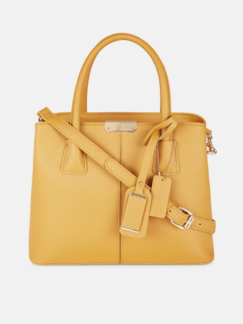 

Forever Glam by Pantaloons Mustard Structured Handheld Bag