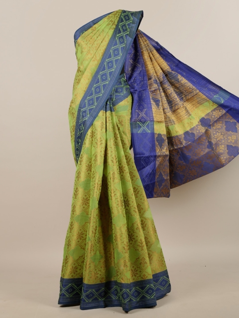

Pothys Green & Blue Woven Design Zari Saree