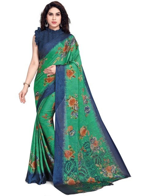 

KALINI Green & Blue Floral Bagh Designer Saree