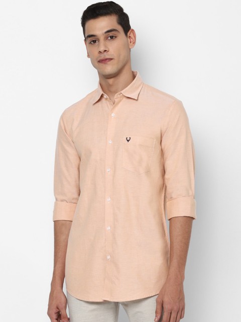 

Allen Solly Men Beige Pure Cotton Slim Fit Casual Shirt