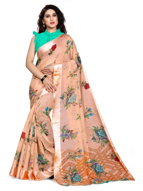 

KALINI Orange & Red Floral Bagh Saree