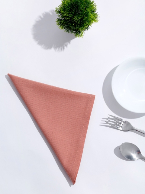 

Fabindia Pack Of 4 Pink Solid Pure Cotton Napkins