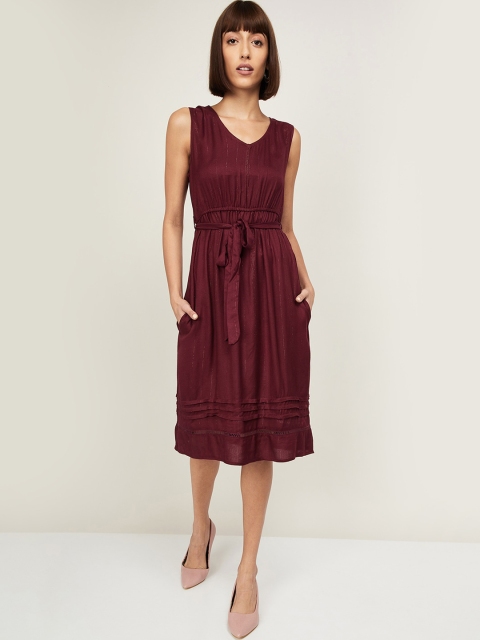 

Fame Forever by Lifestyle Women Burgundy A-Line Dress
