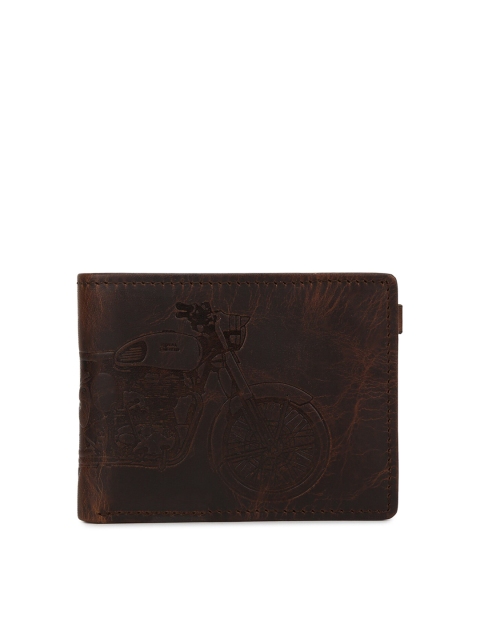 

Royal Enfield Men Tan Solid Leather Two Fold Wallet
