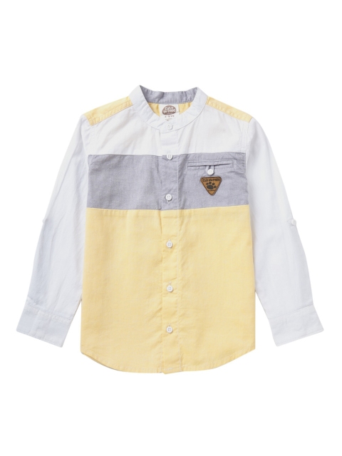

Cub McPaws Boys Yellow & Multicolour Colorblocked Casual Shirt