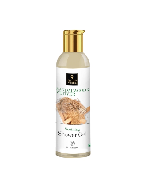 

Good Vibes Unisex Sandalwood & Vetiver Soothing Shower Gel 200 ml, Beige