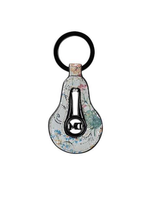 

Da Milano Off White & Blue Printed Genuine Leather Keychain