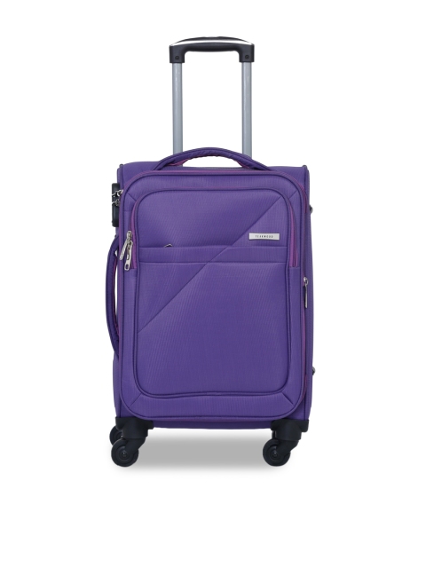 

Teakwood Leathers Unisex Purple Solid Soft-Sided Cabin Trolley Suitcase