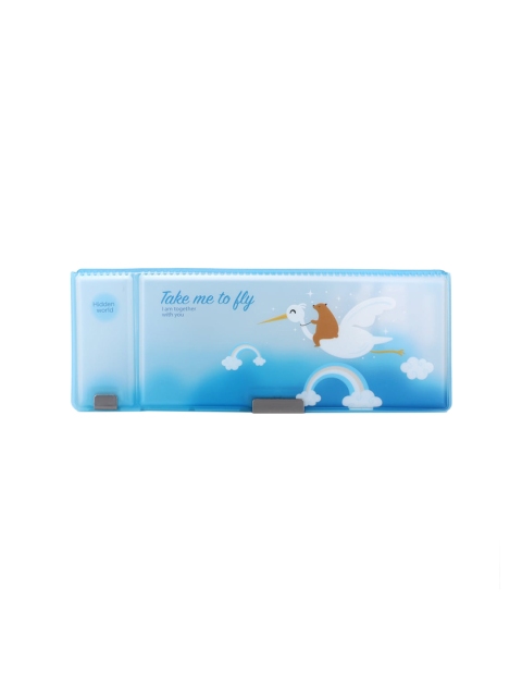 

QIPS Kids Blue & White Printed Pencil Box