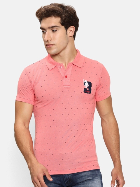 

V2 Value & Variety Men Pink Embroidered Applique Polo Collar T-shirt