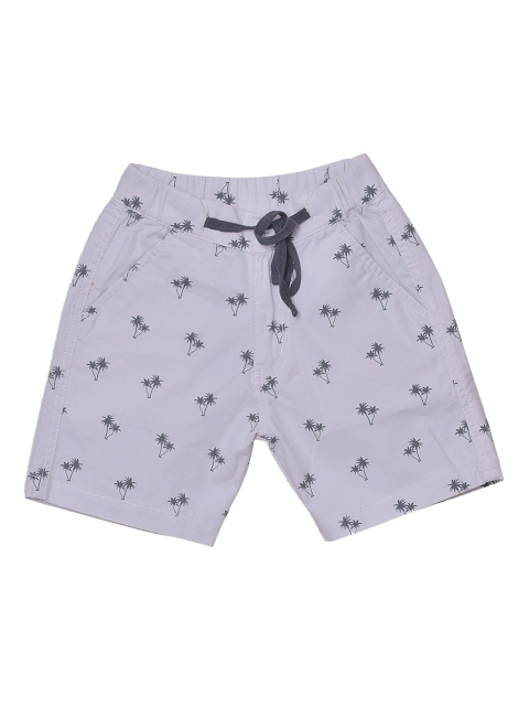 

612 league Boys Off White Printed Mid-Rise Regular Shorts
