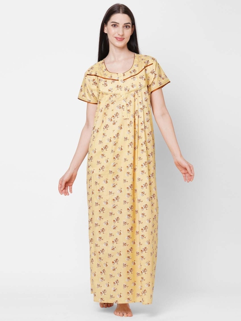 

Sweet Dreams Yellow Printed Maxi Nightdress