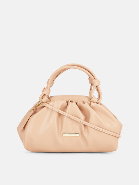 

Forever Glam by Pantaloons Peach-Coloured Structured Handheld Bag with Bow Detail