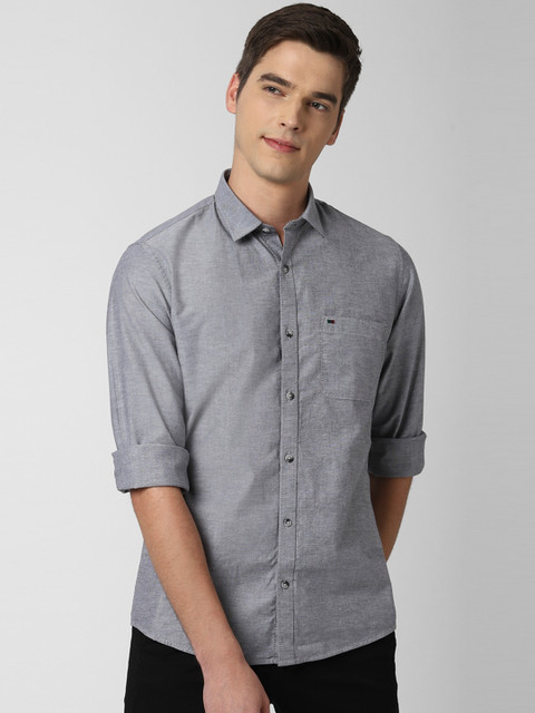 

Peter England Casuals Men Grey Slim Fit Casual Shirt
