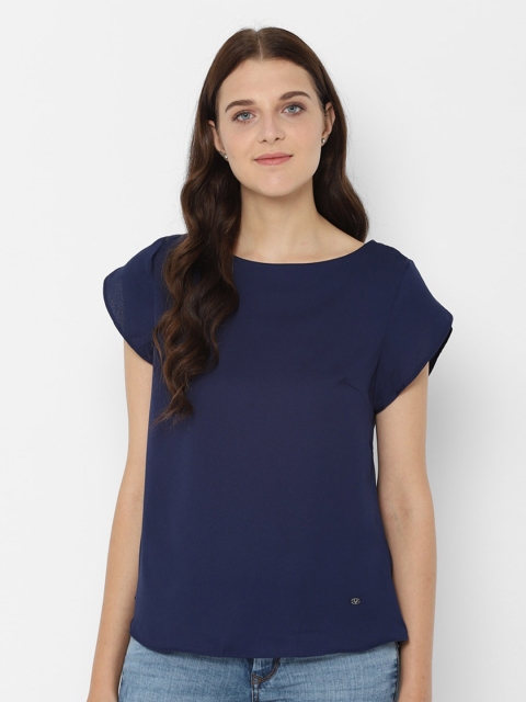

Allen Solly Woman Navy Blue Solid Regular Top