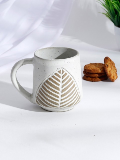 

Fabindia Off-White & Beige Textured Ceramic Neehary Glazed Cup