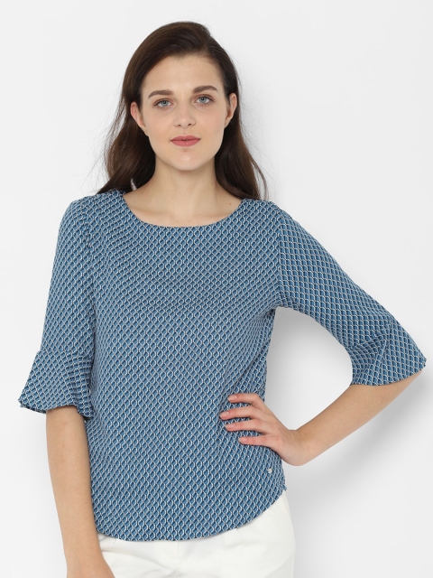 

Allen Solly Woman Blue Geometric Regular Top