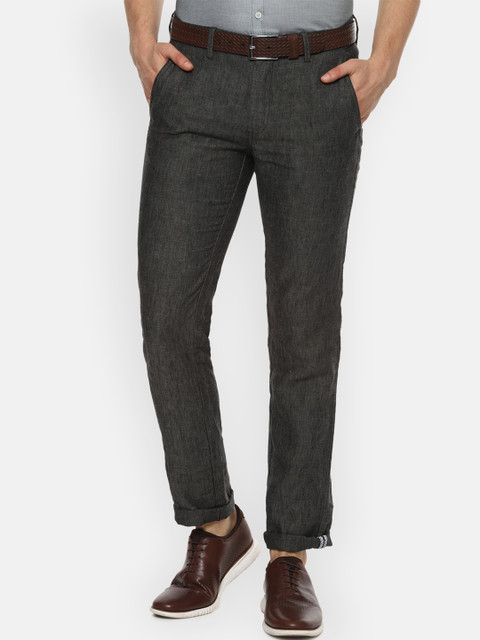 

Van Heusen Sport Men Grey Textured Slim Fit Trousers