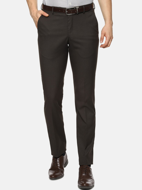 

Louis Philippe Men Brown Textured Slim Fit Formal Trousers