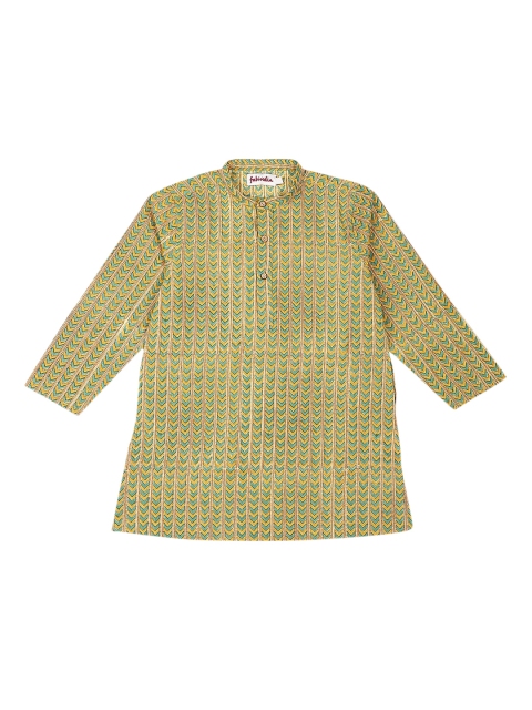 

Fabindia Boys Green Woven Design Kurta