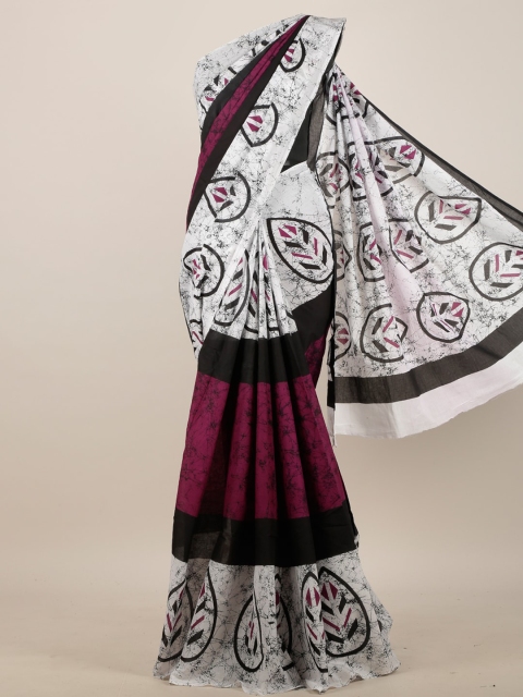 

Pothys White & Black Printed Saree