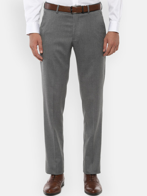 

Louis Philippe Men Grey Formal Trousers