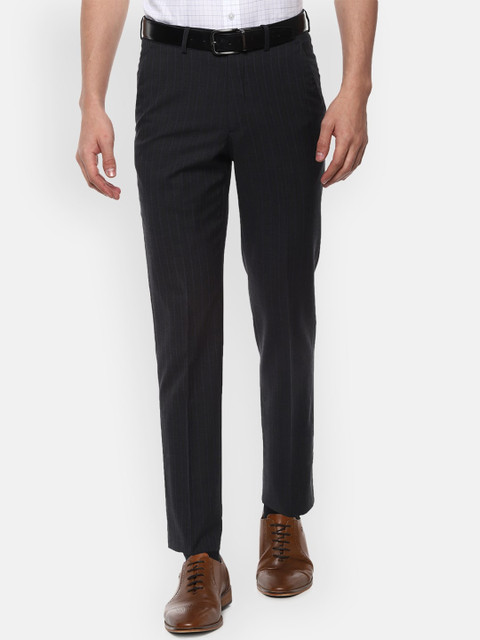 

Luxure by Louis Philippe Men Navy Blue Slim Fit Formal Trousers