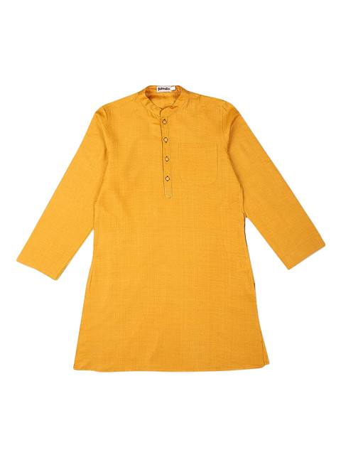 

Fabindia Boys Gold-Toned Solid Straight Kurta
