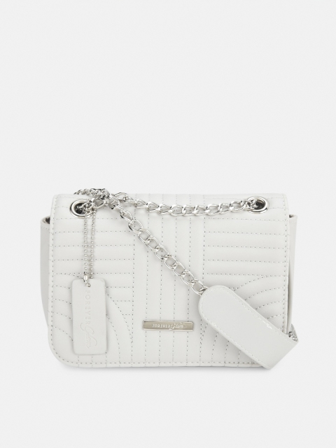 

Forever Glam by Pantaloons White Textured Structured Sling Bag