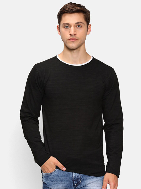 

V2 Value & Variety Men Black Solid T-shirt