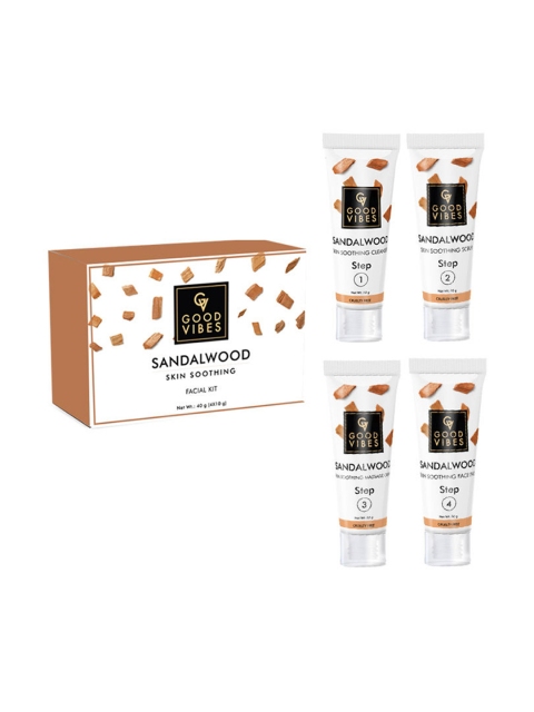 

Good Vibes Unisex Skin Sandalwood Soothing Facial Kit 40 g, Transparent